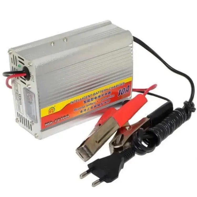 Picture of 12v 10A Intelligent Battery Charger / 12 Volt Battery Charger 10 Ampere Analog Display Automatic Fast Charging Multicolor