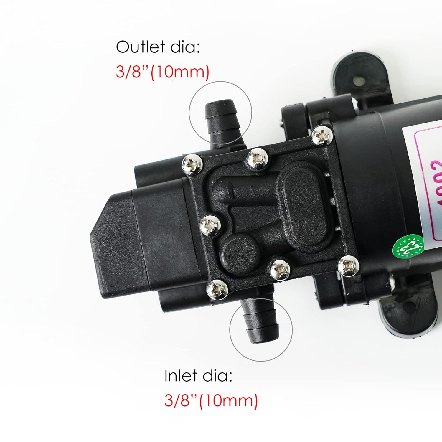 Picture of 12V DC Fresh Water Pump 12 Volt Diaphragm Pump Self Priming Sprayer Pump with Pressure Switch 4.5 L/Min 1.2 GPM 110 PSI Adjustable for RV Camper Marine Boat Lawn Black,300 gm