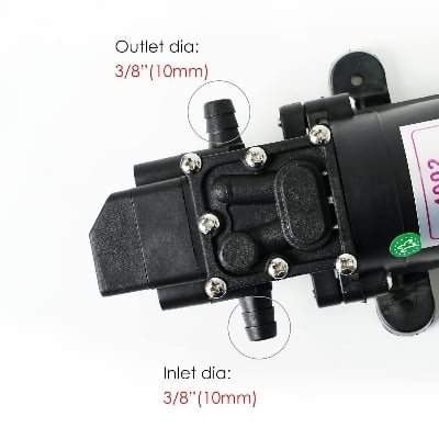 Picture of 12V DC Fresh Water Pump 12 Volt Diaphragm Pump Self Priming Sprayer Pump with Pressure Switch 4.5 L/Min 1.2 GPM 110 PSI Adjustable for RV Camper Marine Boat Lawn Black,300 gm