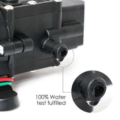 Picture of 12V DC Fresh Water Pump 12 Volt Diaphragm Pump Self Priming Sprayer Pump with Pressure Switch 4.5 L/Min 1.2 GPM 110 PSI Adjustable for RV Camper Marine Boat Lawn Black,300 gm