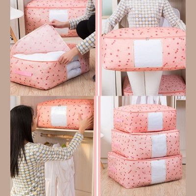 Picture of Storage Bags. Lovely Printing polester Clothing Storage Bags. Quilt Storage Bags. Folding Storage Organizer For Home.