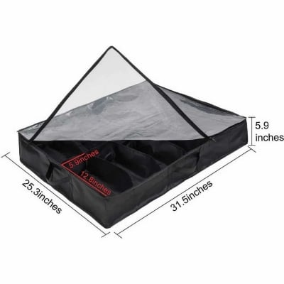 Picture of Bed Shoe Storage Box 12 Grid Transparent Foldable Drawer Type Separator Box Closet Dustproof Zapatero Organizador De Zapatos