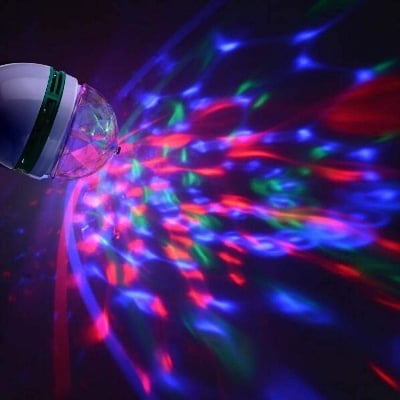 Picture of Open Shopping 360 Degree Rotating Led Rotating Bulb Disco Led Light Lamp For Home Pooja Temple Party Home Diwali Decoration (Multi Colours), B22 Multicolor