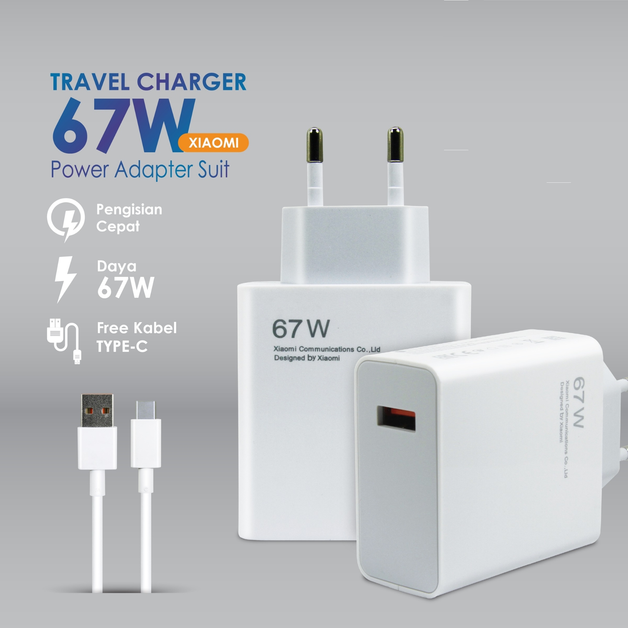 Picture of XIAOMI 67 Watt TYPE C TURBO CHARGER White
