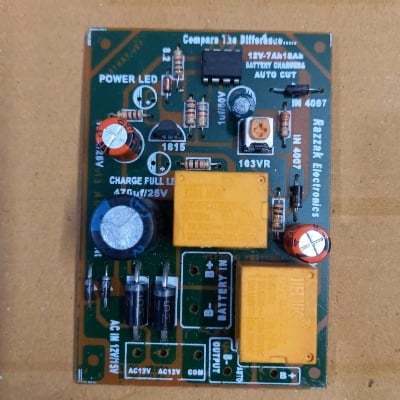 Picture of 1 Ps DOUBLE Relay BETTER Quality Auto Cut Circuit 12V Double Relay 12V Auto Cut Charging Circuit Install With Adjustable VR Pot Switch Battery Charging Protection Multicolor