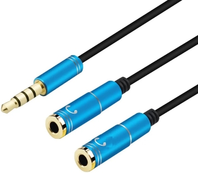 Picture of Stereo Audio Cable 2 in 1 Female to Male Audio Line 3.5mm Audio For Headset Microphone MP3 MP4 Multicolor