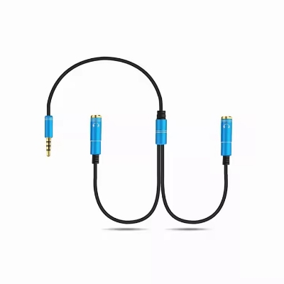 Picture of Stereo Audio Cable 2 in 1 Female to Male Audio Line 3.5mm Audio For Headset Microphone MP3 MP4 Multicolor