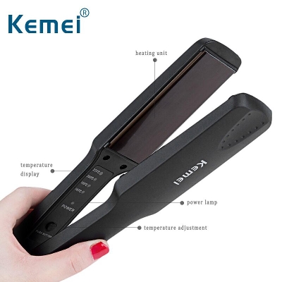 Picture of Kemei Km 329 Professional Fast Warm-Up Tourmaline Ceramic Heating Plate Thermal Performance Hair Straightener Styling Iron Tools - Hair Straightener