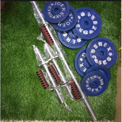 Picture of Combo Dumbbell Plate With 3 Feet Barbell Bar and Two 15 inch Sticks - 30KG (5kg*4 + 2.5kg*4)