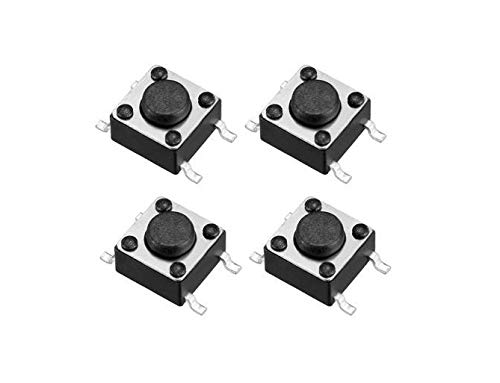 Picture of 10Pcs- SMD Momentary 4 Pin Tactile Tact Push Button Switch 4 Pin On Off PCB SMD Touch Switch Momentary Push Button Switch Square Push Switch Light Switch Black