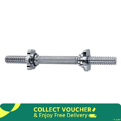Picture of Dumbbell Stick 10 Inches Silver - Chrome Plated Solid Steel Bar - Great Value - Upscaled Quality - Durable And Reliable Dumbbell Bar
