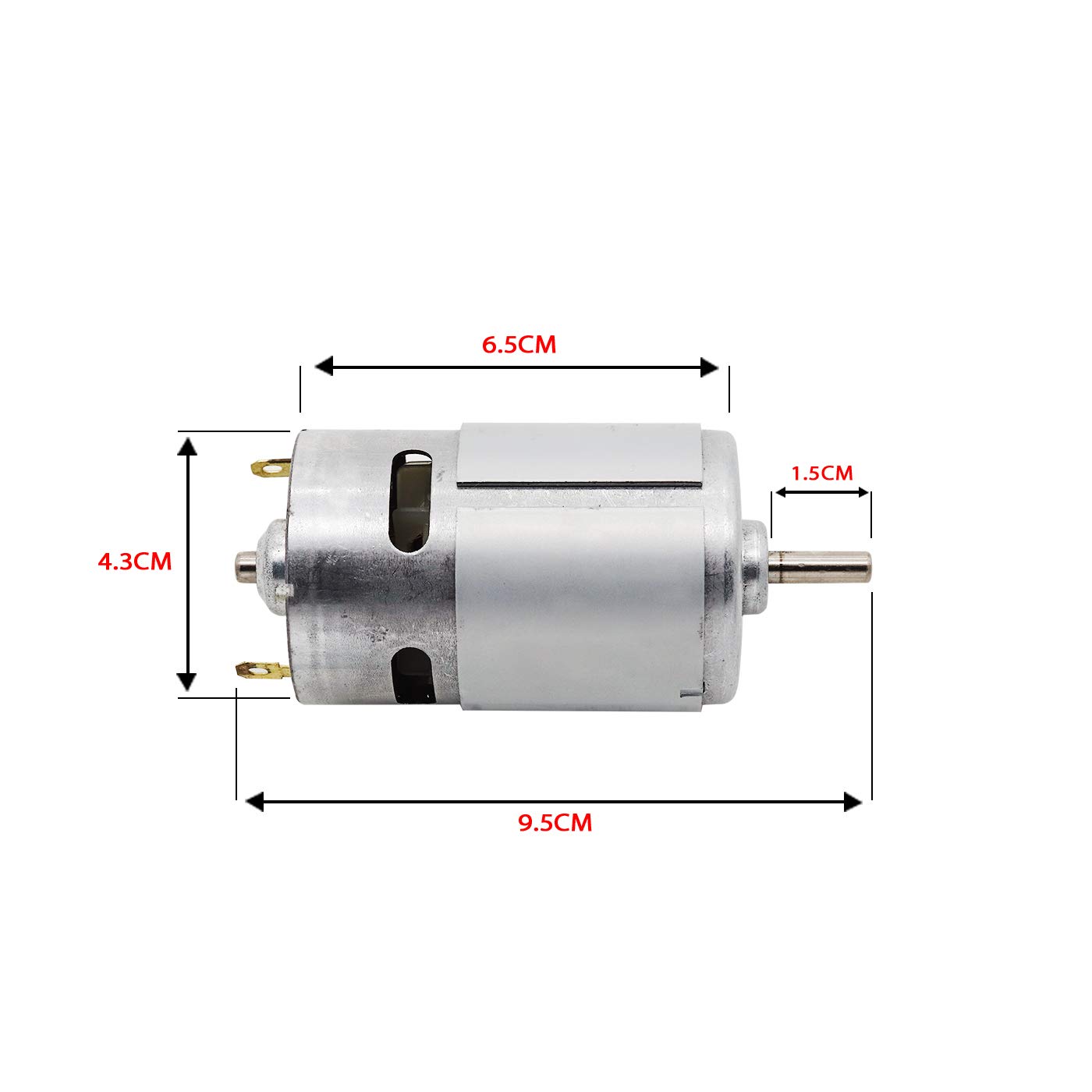 Picture of DC 12V 10000rpm 775 Motor Micro DC Motor 5mm Shaft Motor Silver