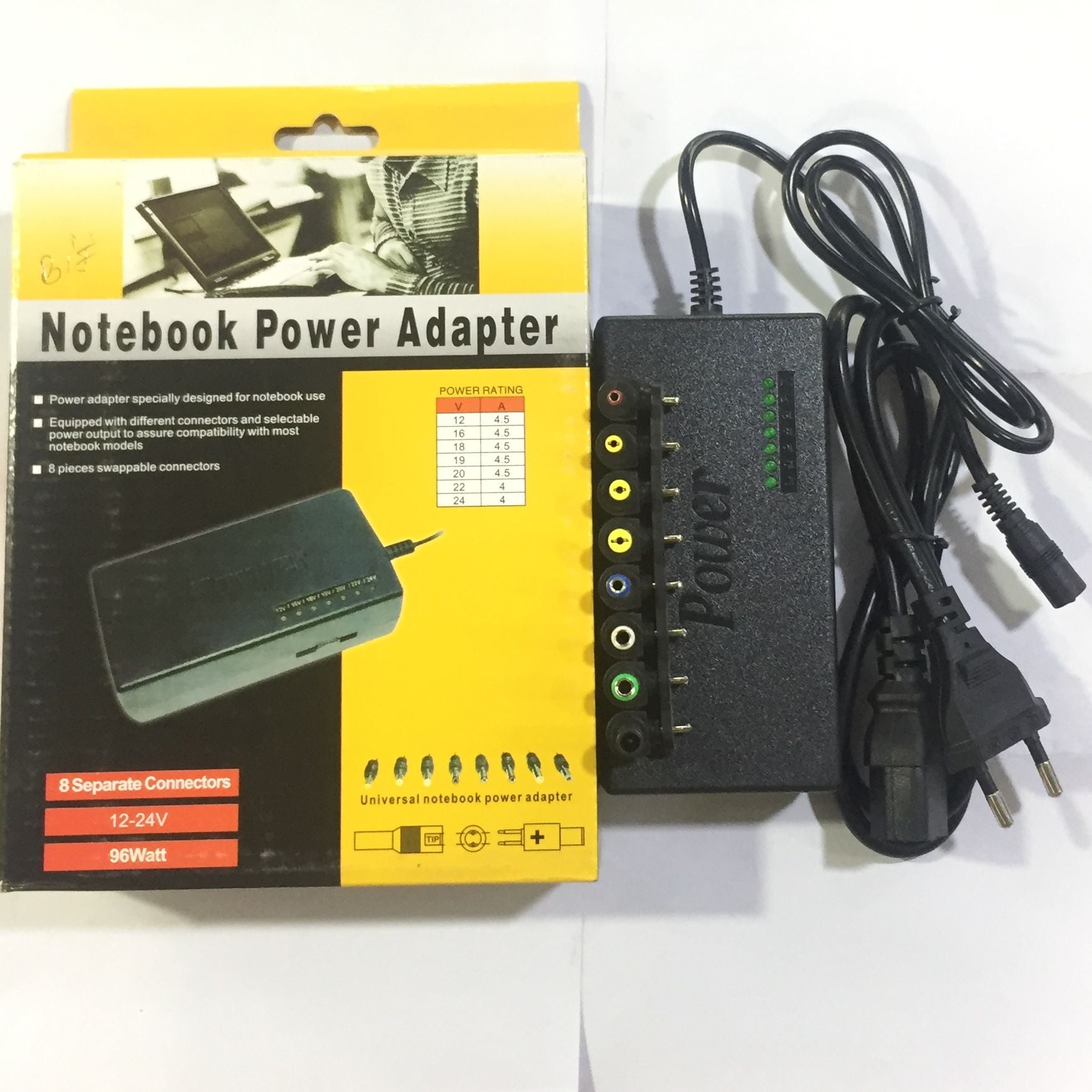 Picture of Universal Laptop Charger Power Adapter 12/15/16/18/19/20/24V 5 Ah Black