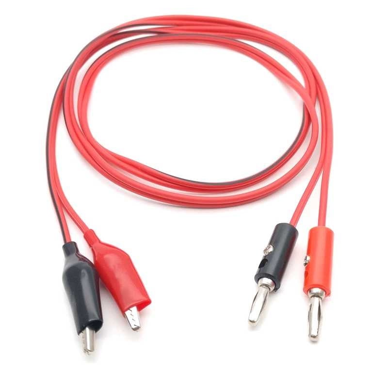 Picture of Alligator Probe Test Lead Clip to Banana Plug Probe Cable for Multimeter-Pair Alligator Probe Test Lead Clip to Banana Plug Probe Cable Multicolor