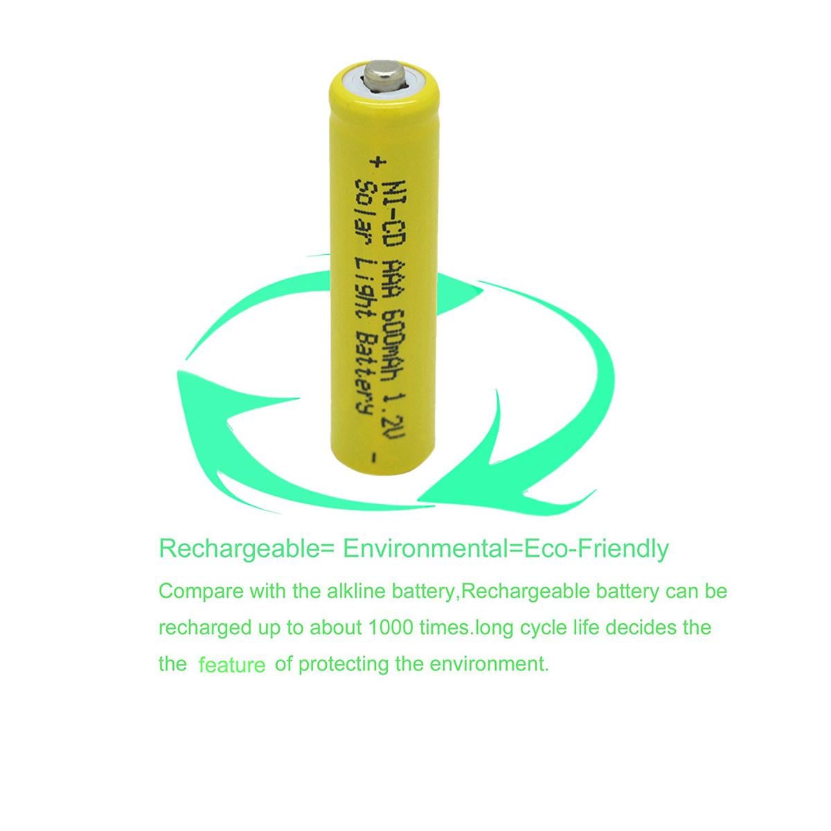 Picture of 2Ps AAA 1.2V 600mAh Ni-CD Rechargeable Triple A Battery Multicolor