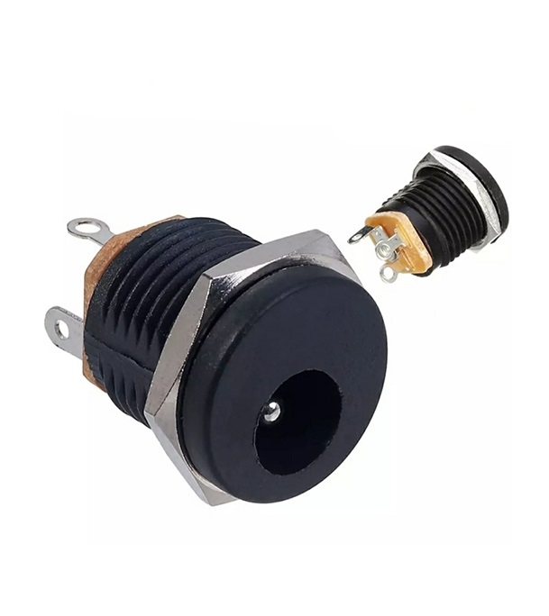 Picture of DC Power Supply Jack Socket Female Panel Mount Connector 5.5mm 2.1mm (5pcs) Black