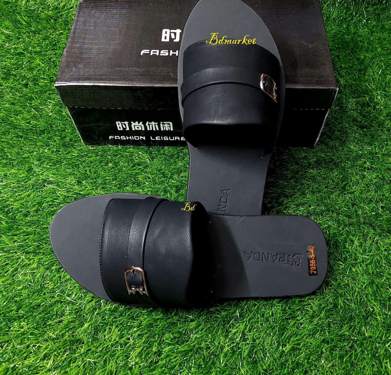 Picture of Stylish Leather Slides Sandal For Men - Sandals For Men - Sandals For Men