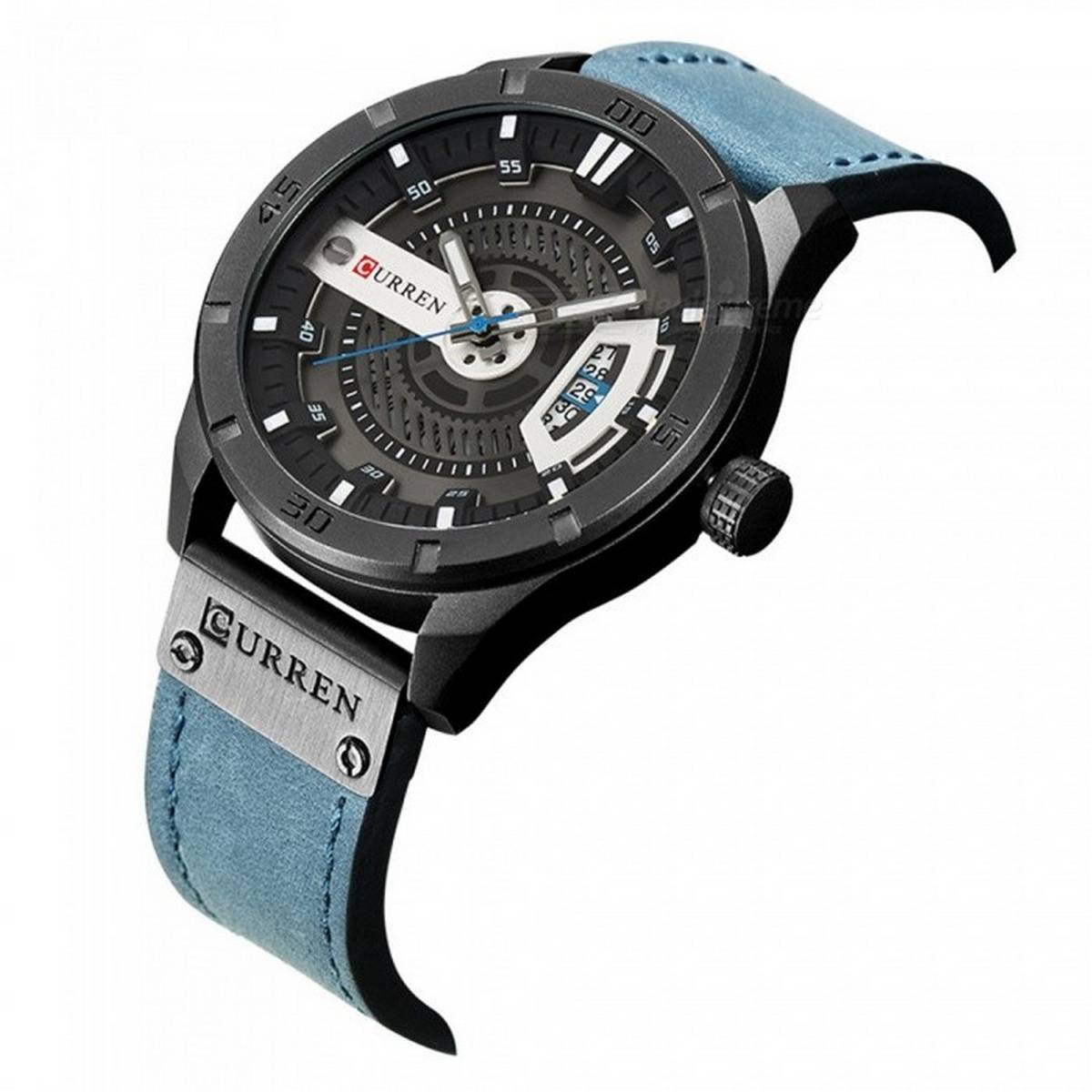 Picture of Curren 8301 - Leather Analog Clock for Men - Classic Blue Timepiece, Perfect for Every Stylish Man's Wardrobe - High Quality
