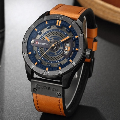 Picture of Curren 8301 - Brown Leather Analog Watch for Men