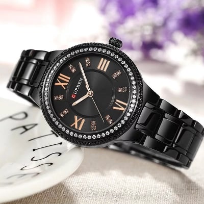 Picture of CURREN 9004 - Stainless Steel Fashionable Analog Watch for Women-Full Black