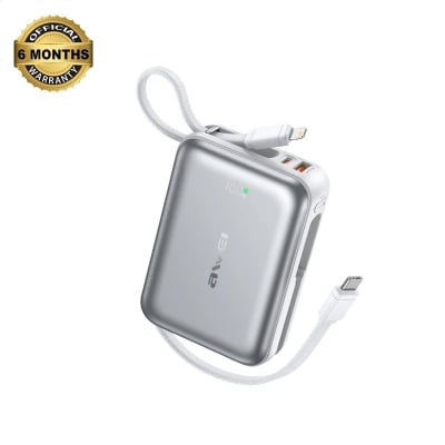Picture of AWEI C03 20000mAh 45W Fast Charging Power Bank with Built-in Cables - Gray