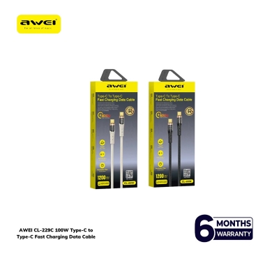 Picture of AWEI CL-229C 100W Type-C to Type-C Fast Charging Data Cable - Gray
