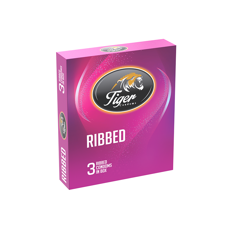 Picture of TIGER CONDOM RIBBED-STRAWBERRY FLAVOR (18 PCS)