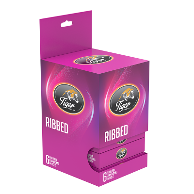 Picture of TIGER CONDOM RIBBED-STRAWBERRY FLAVOR (18 PCS)