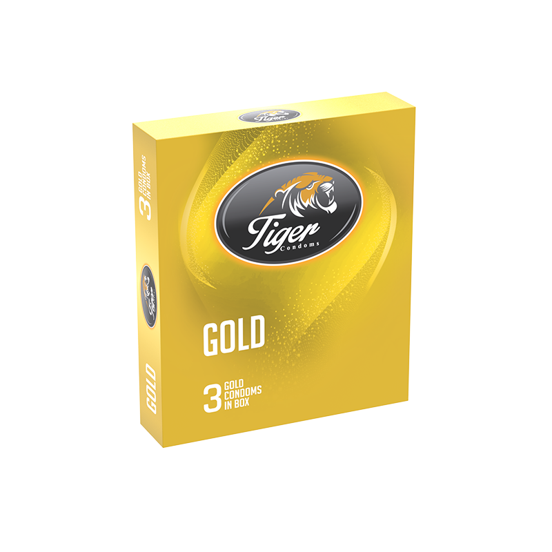 Picture of TIGER CONDOM PLAIN-GOLD BANANA FLAVOR (18 PCS)