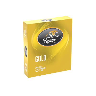 Picture of TIGER CONDOM PLAIN-GOLD BANANA FLAVOR (18 PCS)