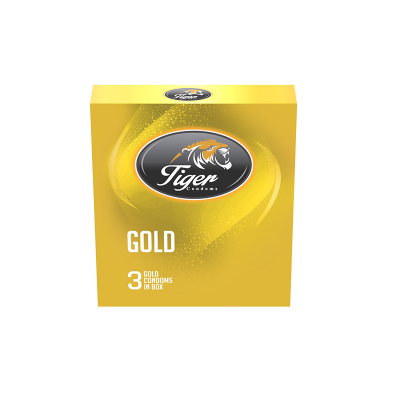 Picture of TIGER CONDOM PLAIN-GOLD BANANA FLAVOR (18 PCS)