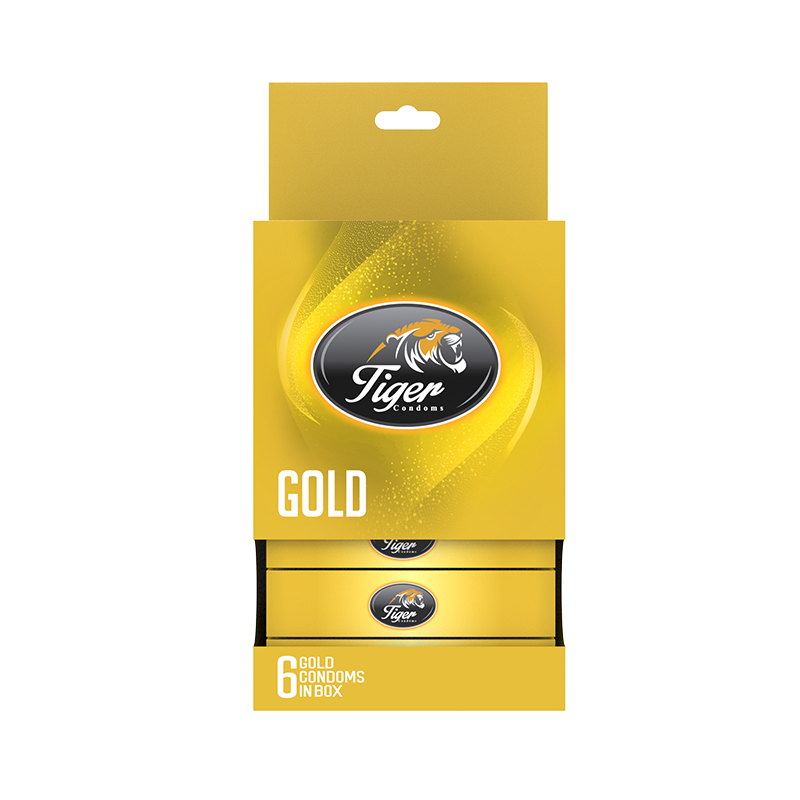 Picture of TIGER CONDOM PLAIN-GOLD BANANA FLAVOR (18 PCS)