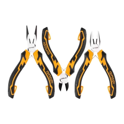 Picture of DINGQI 3Pcs Hand Tools Grip Handle Stainless Steel Mini Pliers Set-23001 - Yellow