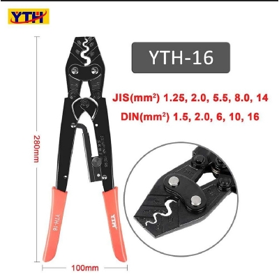 Picture of YTH-16 Ratchet Crimping Tools Crimping Pliers Cable 1.5-16mm Multifunction Clamps Terminal Electrician Tool Pliers - Black