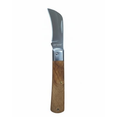 Picture of DINGQI 7" Electrician Nife Cutter | Wood Handle Pocket Nife for Professional Use - 63107 - Silver