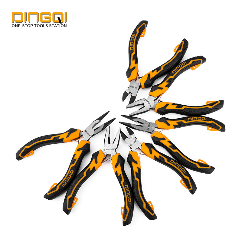 Picture of DINGQI 3Pcs Hand Tools Grip Handle Stainless Steel Mini Pliers Set-23001 - Yellow
