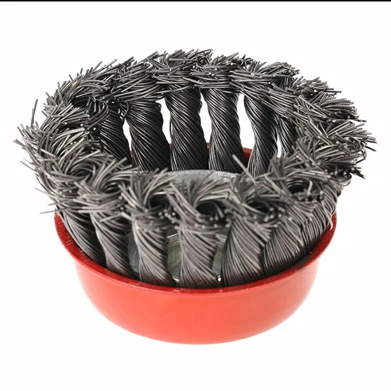 Picture of 75mm 3 inch Crimped Wire Cup Brush Knotted Cup Brush Steel Wire Angle Grinder Maximum 12500rpm Paint Removing Metal Deburring Applicable Scene Removal