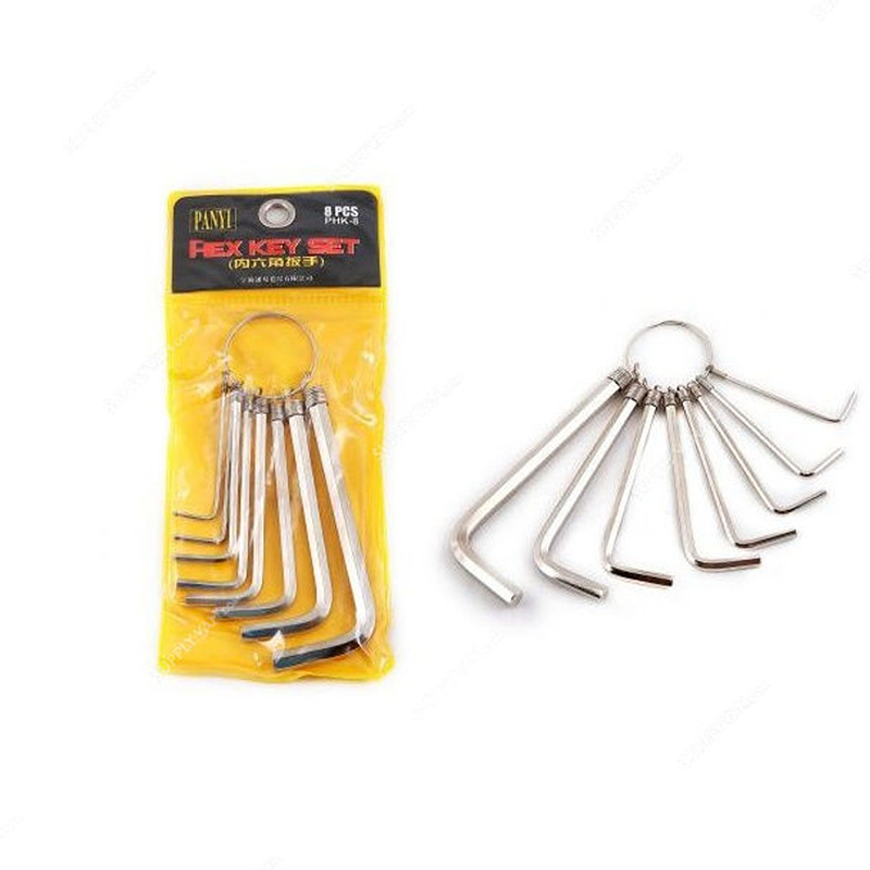 Picture of Mini Hex Key Allen Set – Premium Chrome Vanadium Steel | Portable Multi Size Tool Kit for Bike, Furniture & Machine Repair - Silver