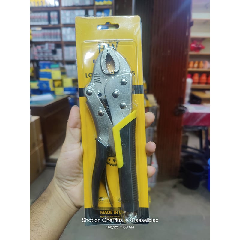 Picture of HW 10 Inch Locking Pliers – Heavy Duty Curved Jaw Vice Grip | Adjustable Welding & Clamping Tool for Professional & Home Use - Black