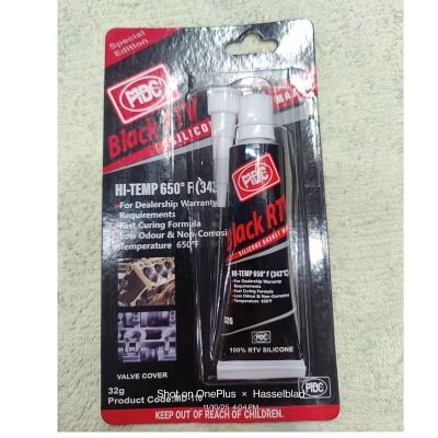 Picture of Teson Hi-Temperature Instant Black RTV Silicone Gasket Maker/600 Degree Fahrenheit/Teson T-603 GW/32 Grams/Silicone Gum/Gasket maker/Heat resistant gum/glue/Bright