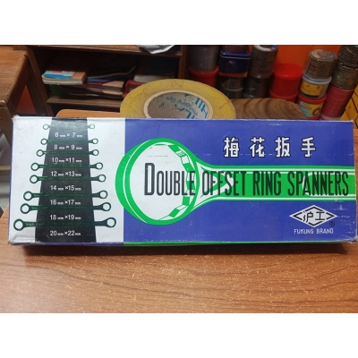 Picture of Combination Ring Spanner 8 pcs set 6-22mm, double offset ring wrench, heavy duty and best quality set FUKUNG Brand Same as picture - Silver