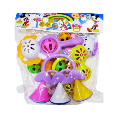 Picture of Lovely colourful Shaking Jhunjhuni Toy Set/ Micky Mouse Jhunjhuni Set for New Born Baby/ Baby Sound Toy Set