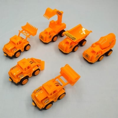Picture of Pull Back Construction Toy Car Set-6 Piece Set Yellow
