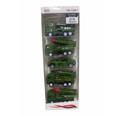 Picture of High Quality ABS Metal 5PCS Military Pull Back Tank Toys Army Car Toys for Kids Green