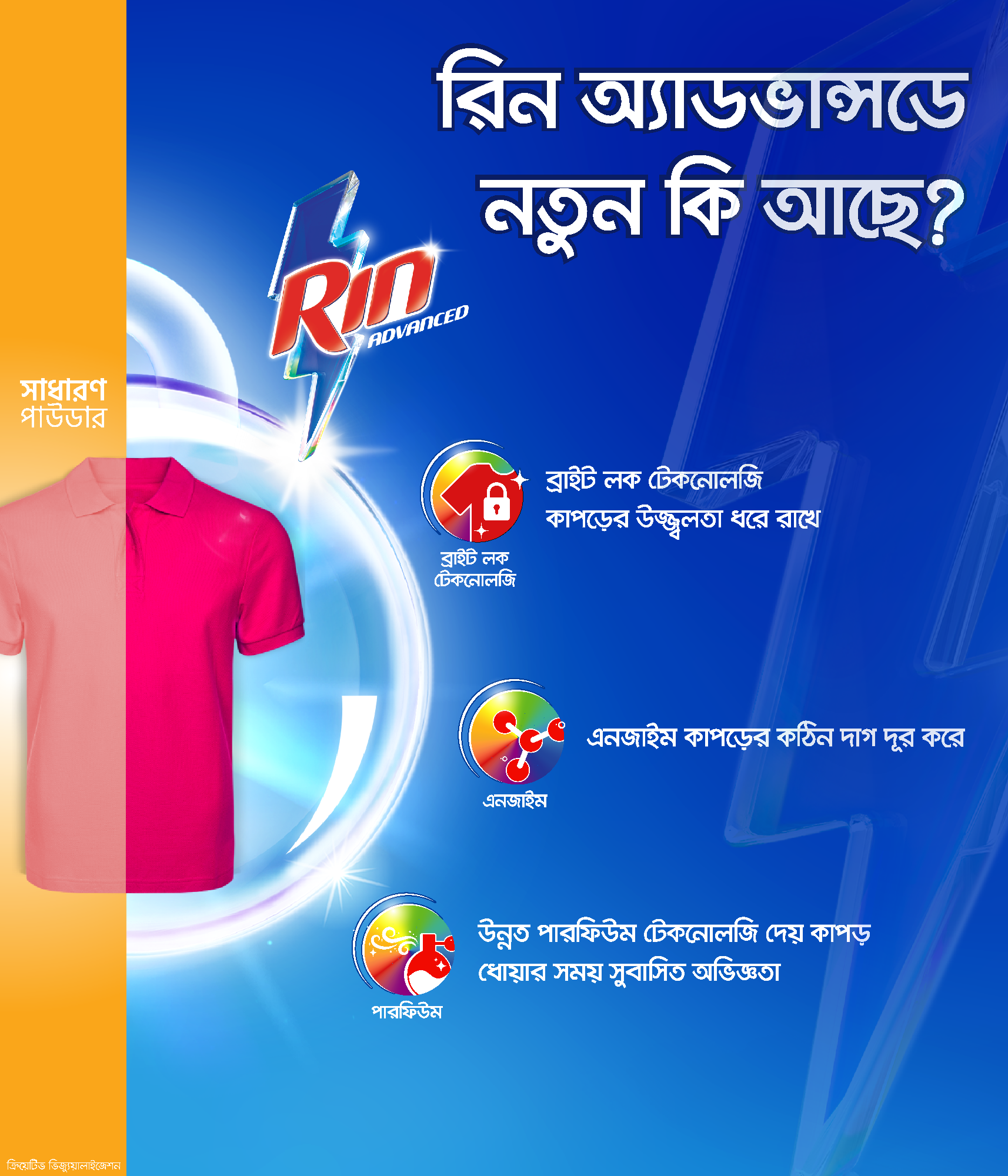 Picture of Rin Advanced Synthetic Laundry Detergent Powder 2kg (Surf excel 200g Free)