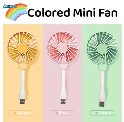 Picture of Small Handheld Fan usb Fan Mini Desktop Office usb  Portable Silent Office Small Fan Outdoor Laptop Computer Power Bank Summer Office Table Fan Rechargeable -Random color