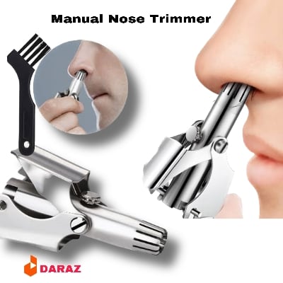 Picture of Nose Hair Trimmer Stainless Steel Manual Nose cutter & Beard Oil Combo Offer