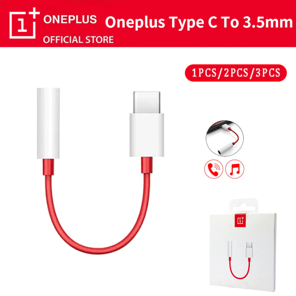 Picture of OnePlus Type-C To 3.5mm Audio Adapter Dongle .One Plus USB Type C Converter Cable To 3.5 mm Earphone Jack Adapter.