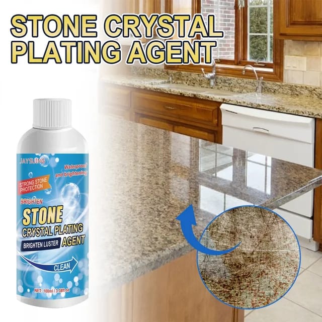 Picture of Stone Stain Remover Cleaner, Kitchen Marble Oil Stain Cleaner, Marble Stone Cleaner Polishes, Crystal Plating Agent for Marble, Tile, Granite, Kitchen Cooktops