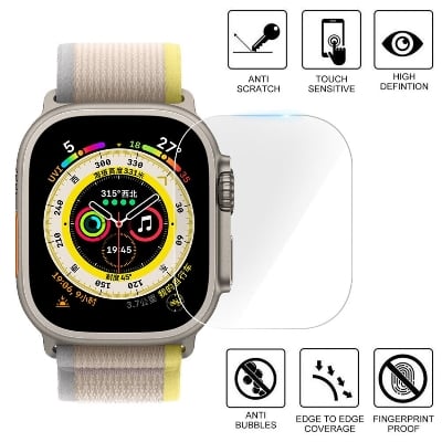 Picture of Apple Watch Ultra 49mm Display T900, T800, S8 Plus Ultra, HW8, DT8, S8 Max, H10 DT8 49mm Ultra Smart Watch Full Coverage Screen Protector